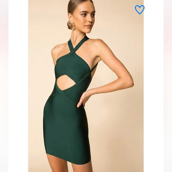 Revolve Superdown Rilie Mini Dress in Forest Green - Picture 1 of 5